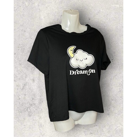 Weekend Edition Women’s XL Dream On Graphic Cropped Stretch Sleep Shirt - Picture 2 of 4